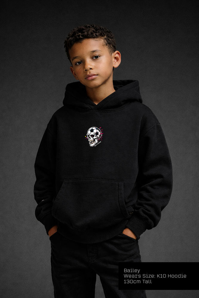 Skull Logo Soccer Hoodie - Black