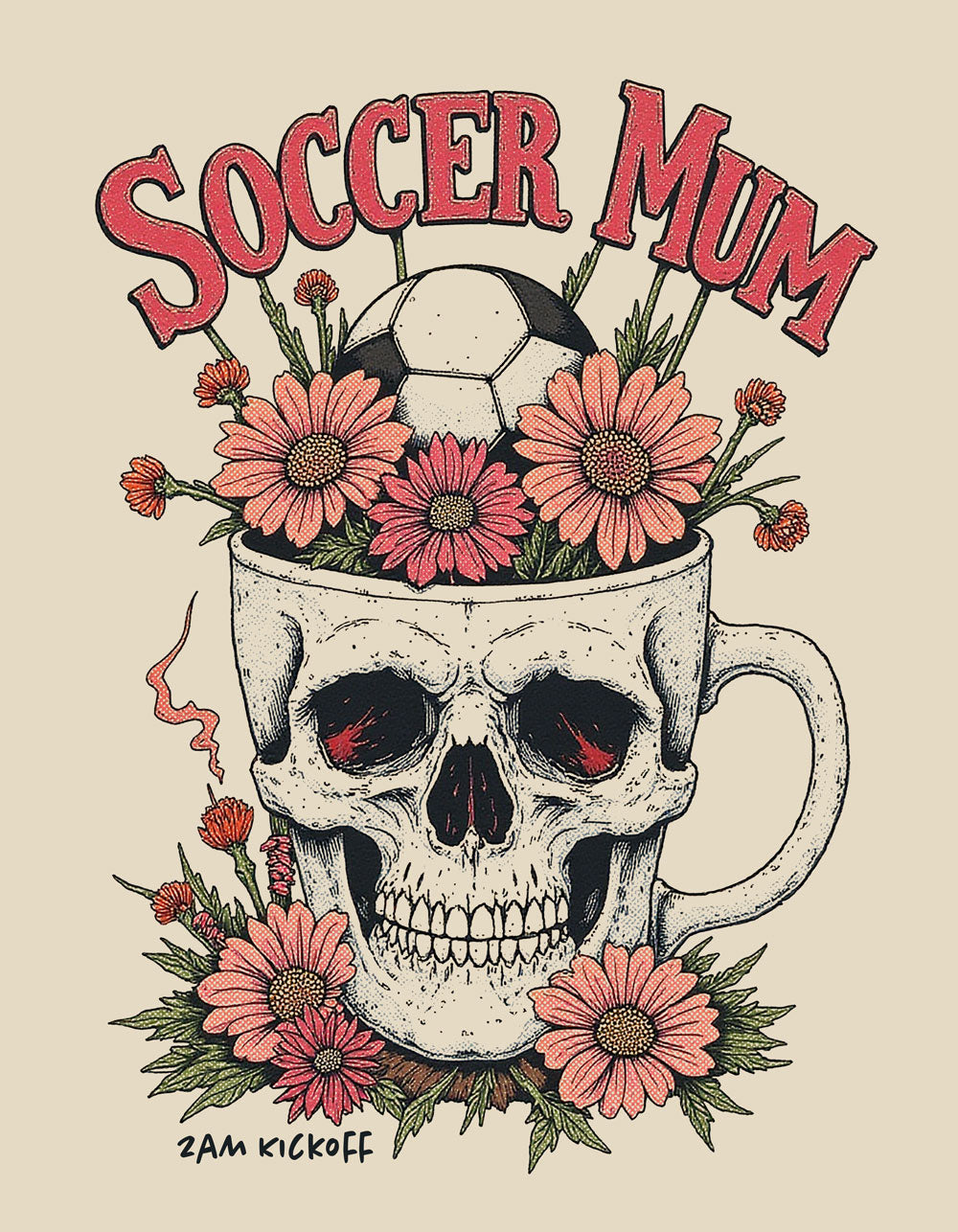 Soccer Mum - Skull Coffee Hoodie
